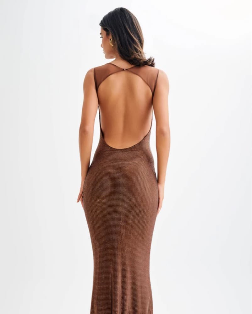 Meshki Jasmyn Maxi Dress In Chocolate - Image 3