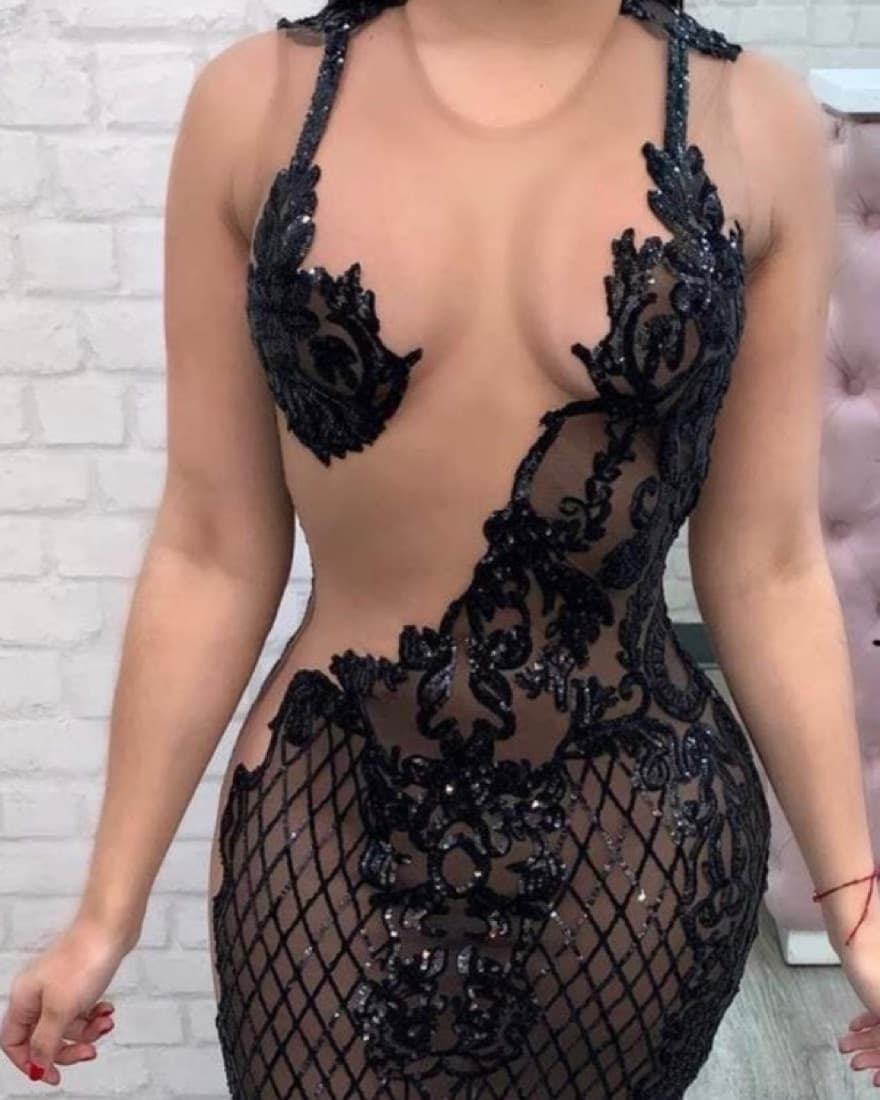 Black Mesh Dress  - Image 2