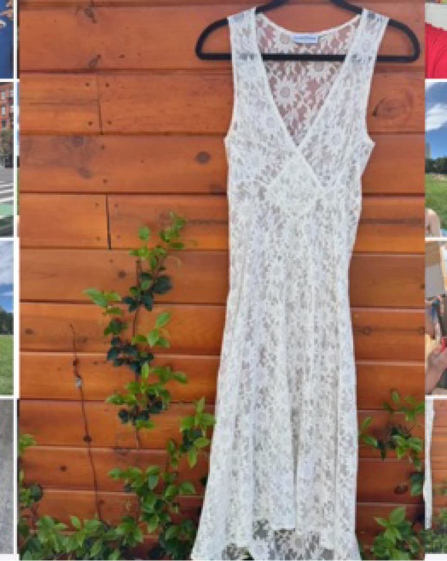 Susamusa White Sheer Lace Dress - Image 1