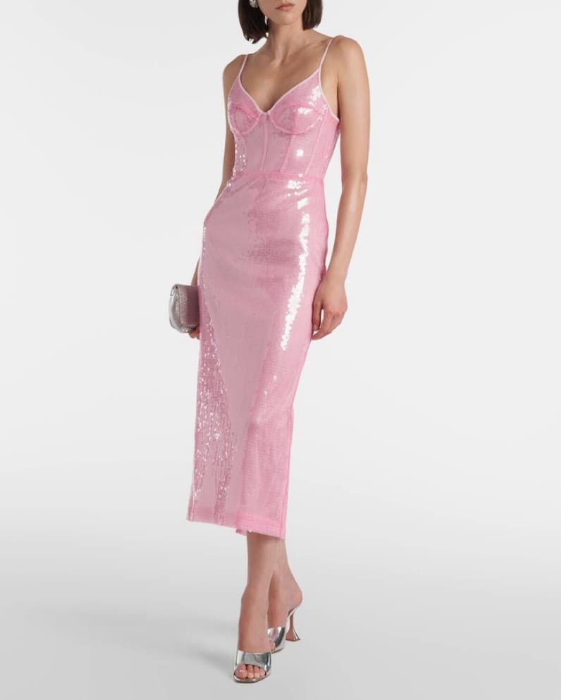 David Koma Pink Sequin Dress - Image 1