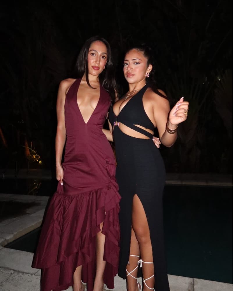 Oh Polly Maroon Sultry Ruffled Dress - Image 4