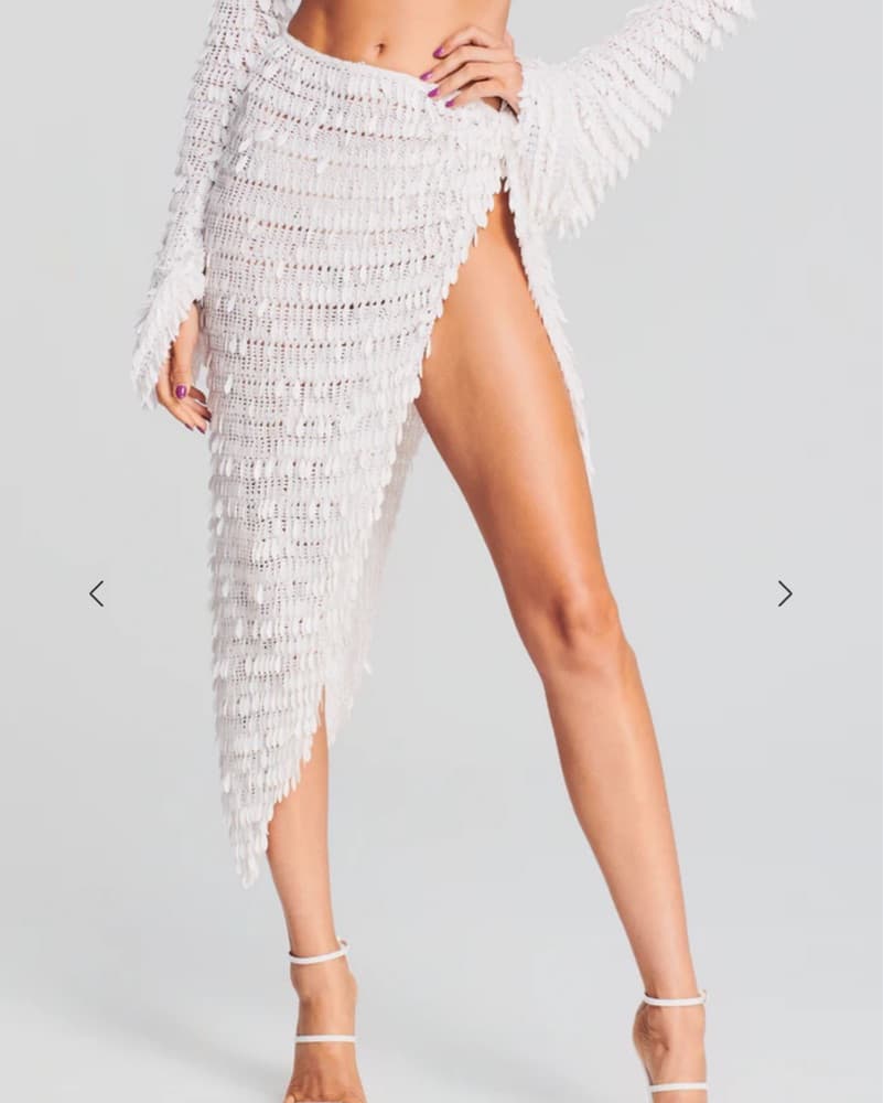 Retrofete Brasil White Crochet Skirt XS - Image 2