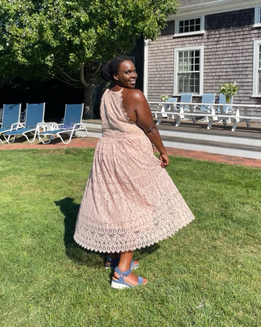 Plus Size Lace Cocktail Dress - Image 2