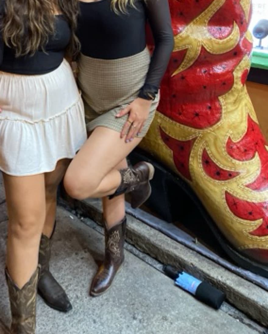 Leather Dark Brown Cowboy Boots - Image 2