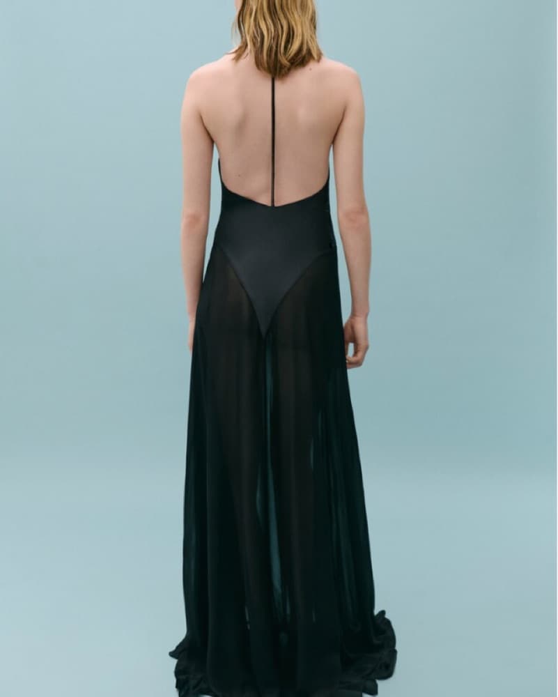 Victoria Beckham X Mango Black Silk Gown - Image 3