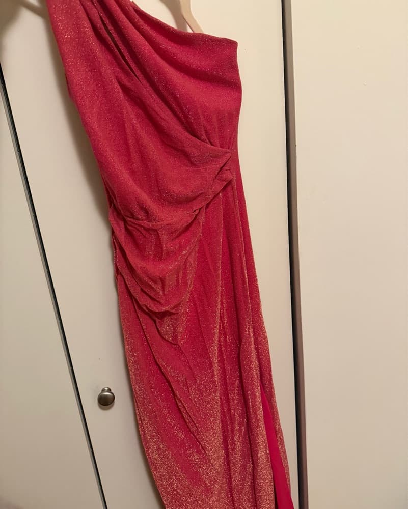 Pink Glitter Baobab One Shoulder Dress - Image 2