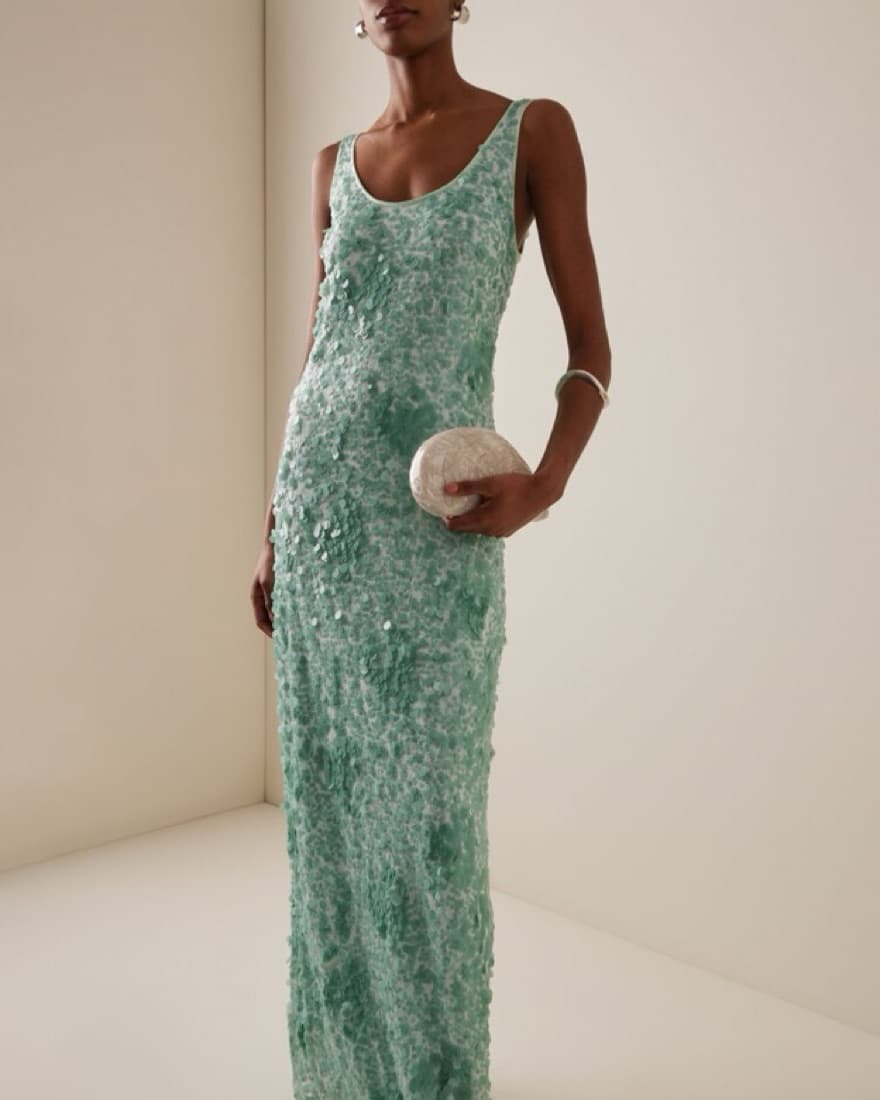 Simkhai Bex Sequin Dress Blue Gown - Image 1