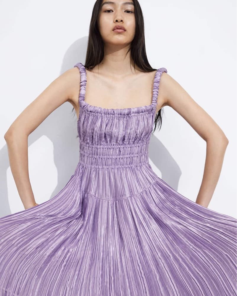 & Other Stories Lilac Satin Dress  - Image 2