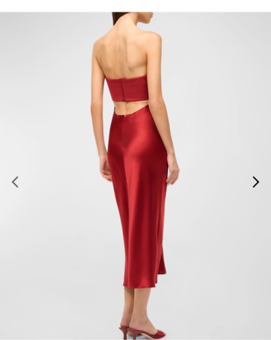 Elegant Crimson Midi Dress - Image 2