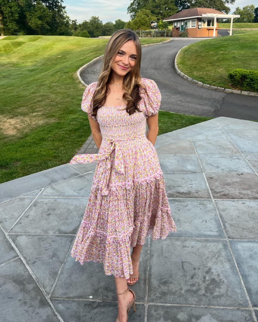 Love Shack Fancy Puff Sleeve Midi Dress - Image 1
