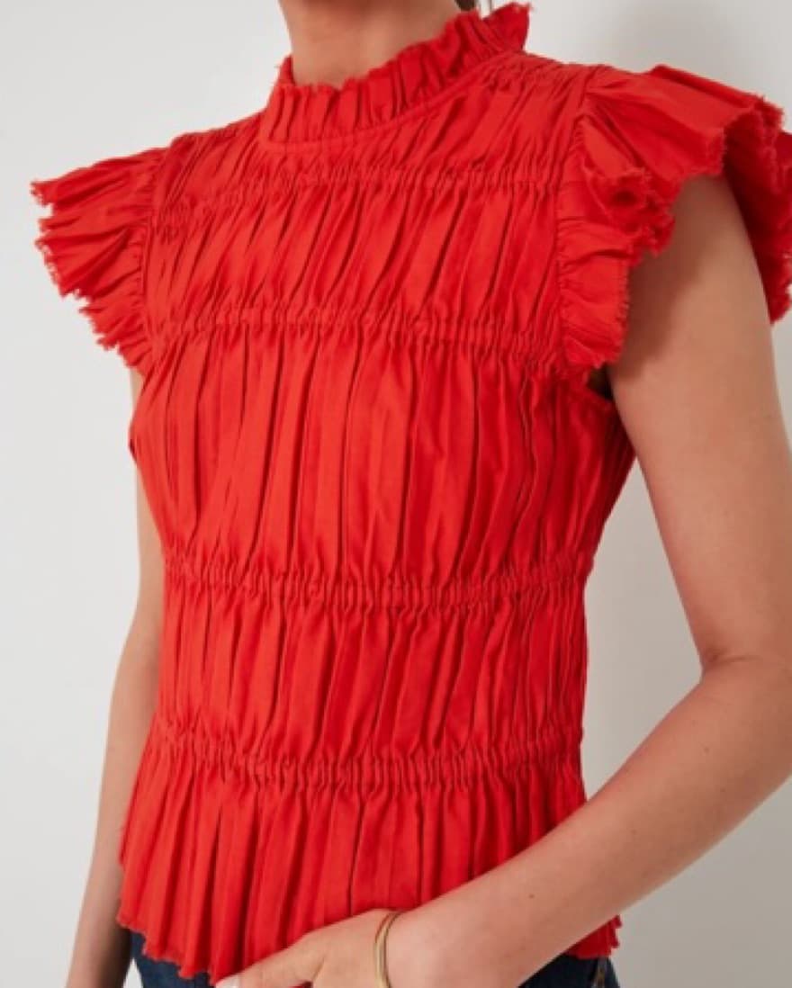 Sea NY Flutter Sleeve Pleated Top - Image 3