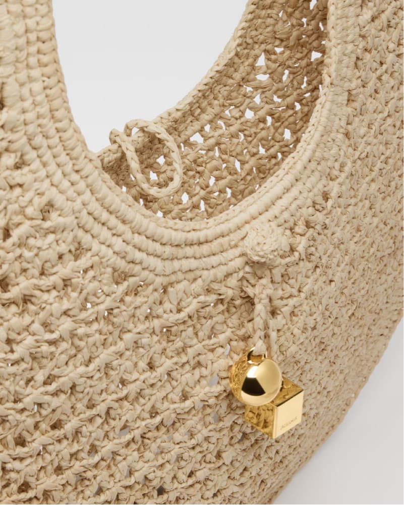 Jacquemus The Spiaggia Raffia Round  Bag - Image 5