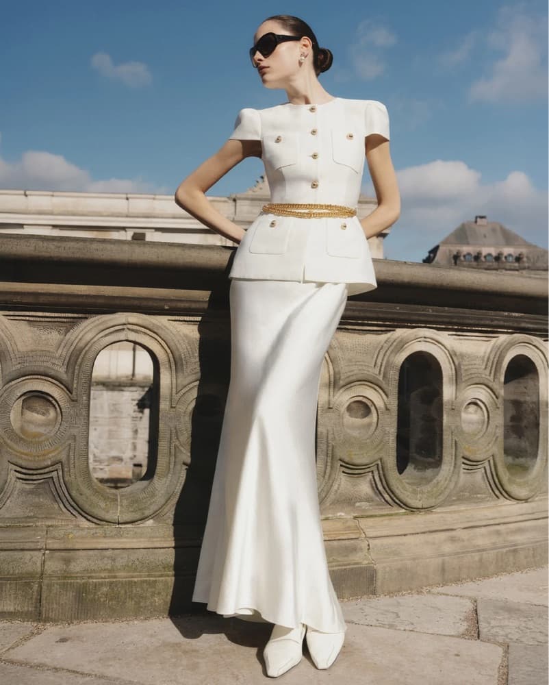 SELF-PORTRAIT Belted Maxi Chain Dress - Image 3