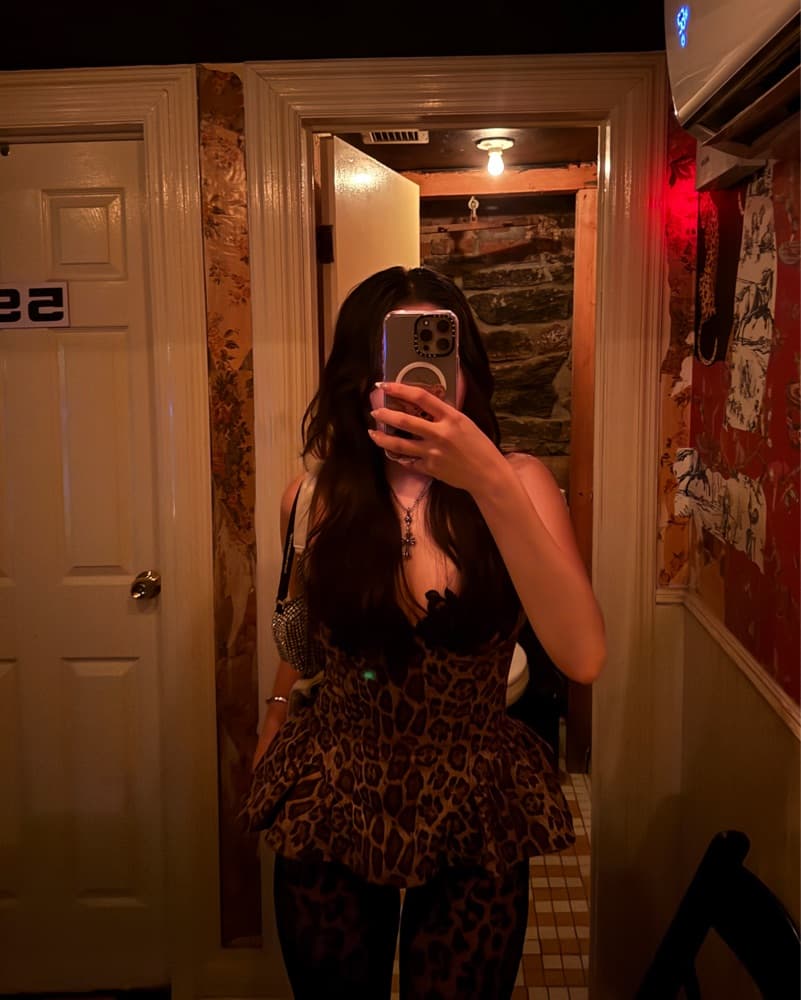 Miss Circle Cheetah Print Corset Top - Image 1