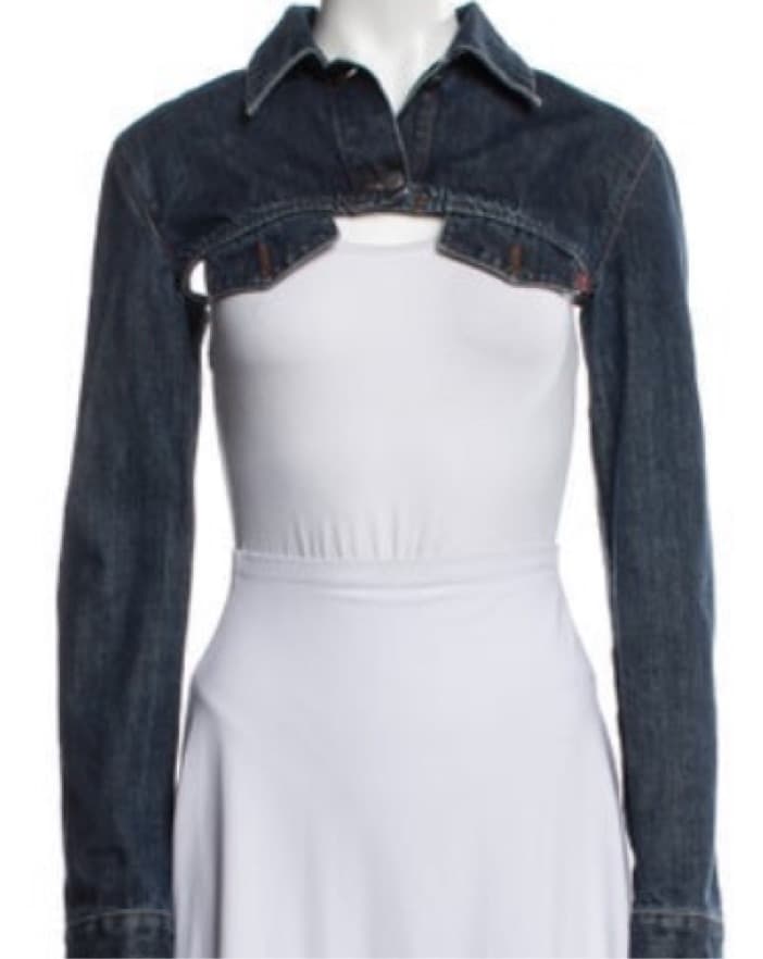 jean paul gaultier cropped demim jacket - Image 1