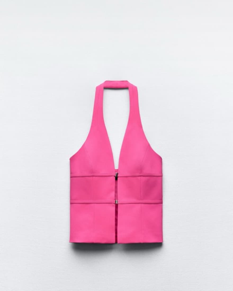 Zara Hot Pink Halter Top - Image 1