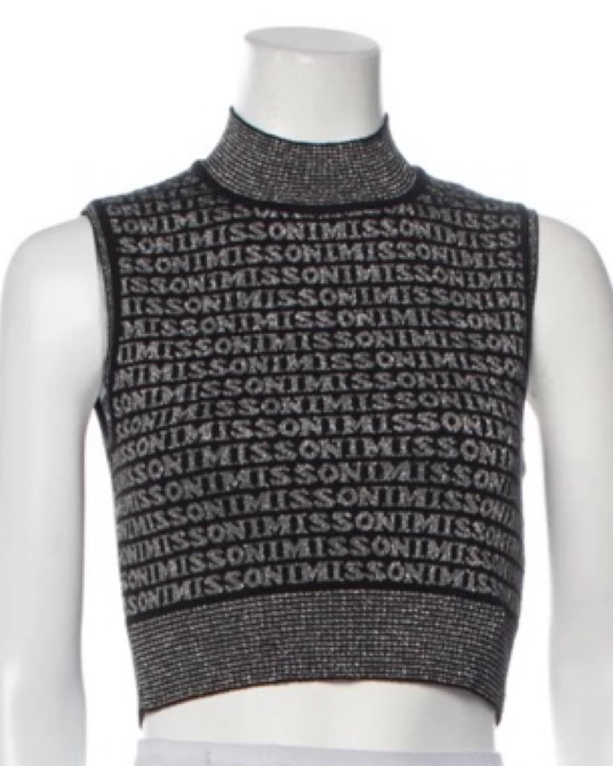 MISSONI PRINTED MOCK NECK CROP TOP - Image 1