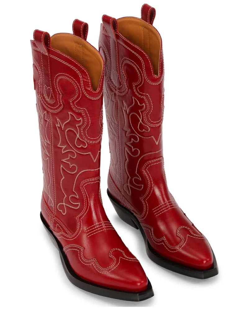 Ganni Embroidered Western Cowboy Boots  - Image 1