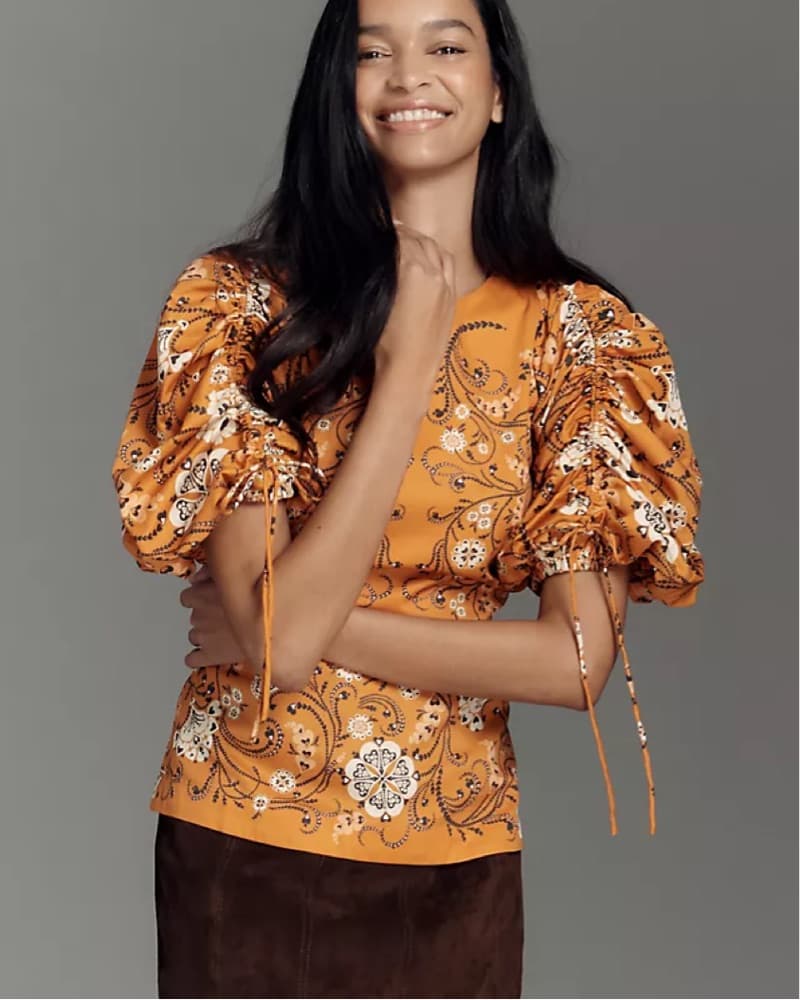 Farm Rio X Anthropologie Ruched Top NWT - Image 1