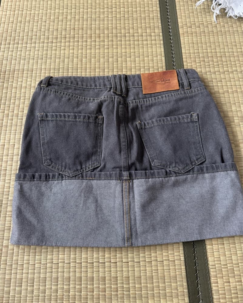 Denim washed Pocket Skirt W Fold - Image 3