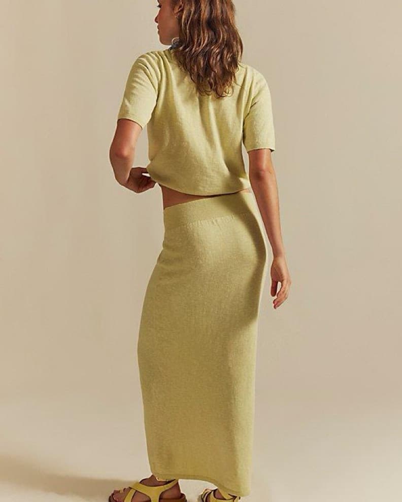 Chic Crop Top and Maxi Skirt Set - Image 2