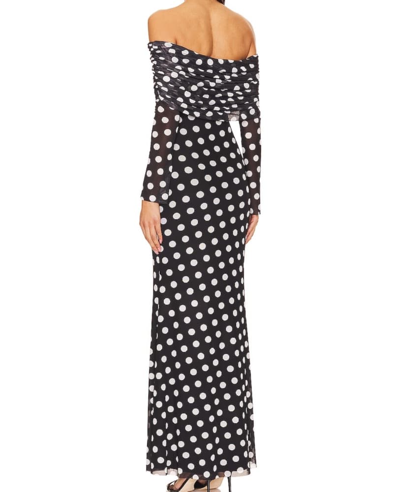 AFRM Thelma Dress In Diagonal Dot  - Image 3