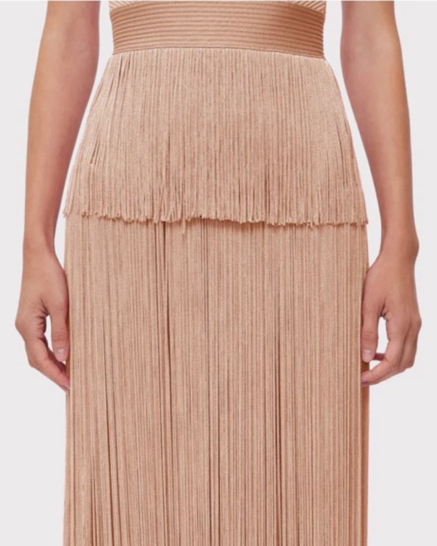 Herve Leger - ICON METALLIC FRINGE GOWN - Image 3
