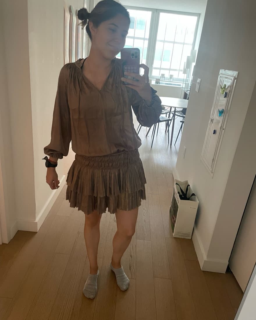 LAUREL PLEATED MINI DRESS - Image 1