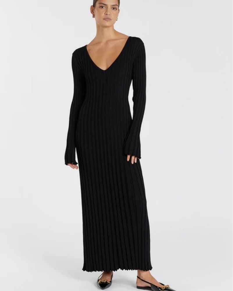 Dissh Reign Black Knit Midi Dress - Image 1