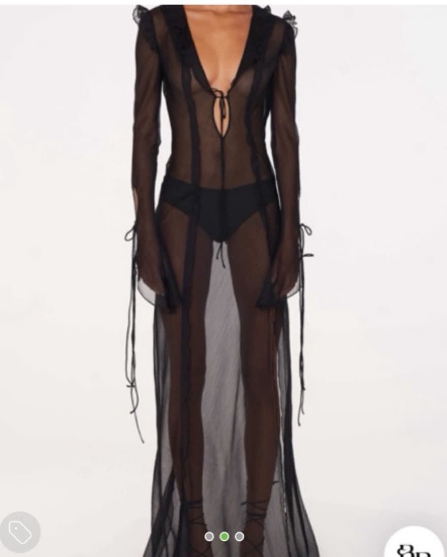 Rat & boa Sheer Black Maxi Dress - Image 2
