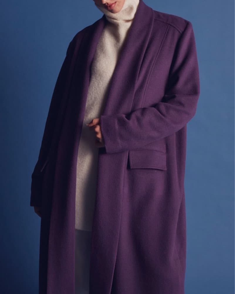Plum Alpaca Long Coat - Image 1