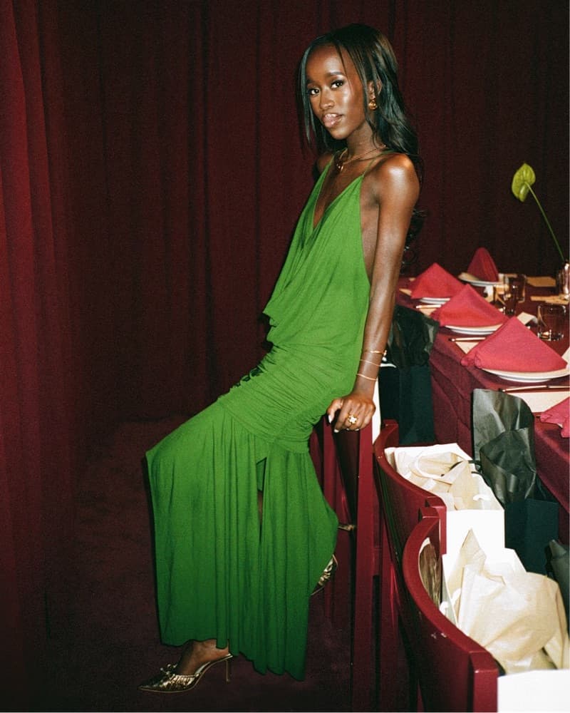 Acne Studios Green Ruched Maxi Dress - Image 2
