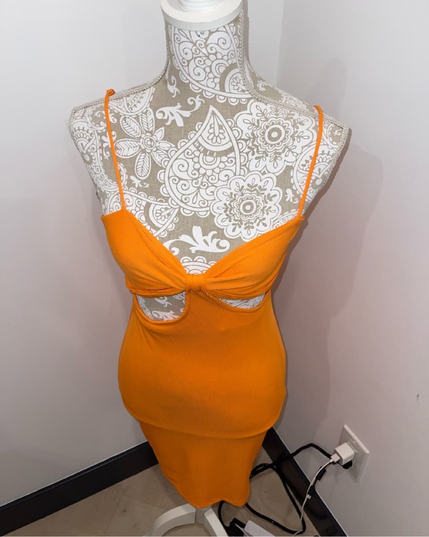 Princess Polly Orange Cut Out Mini Dress - Image 2