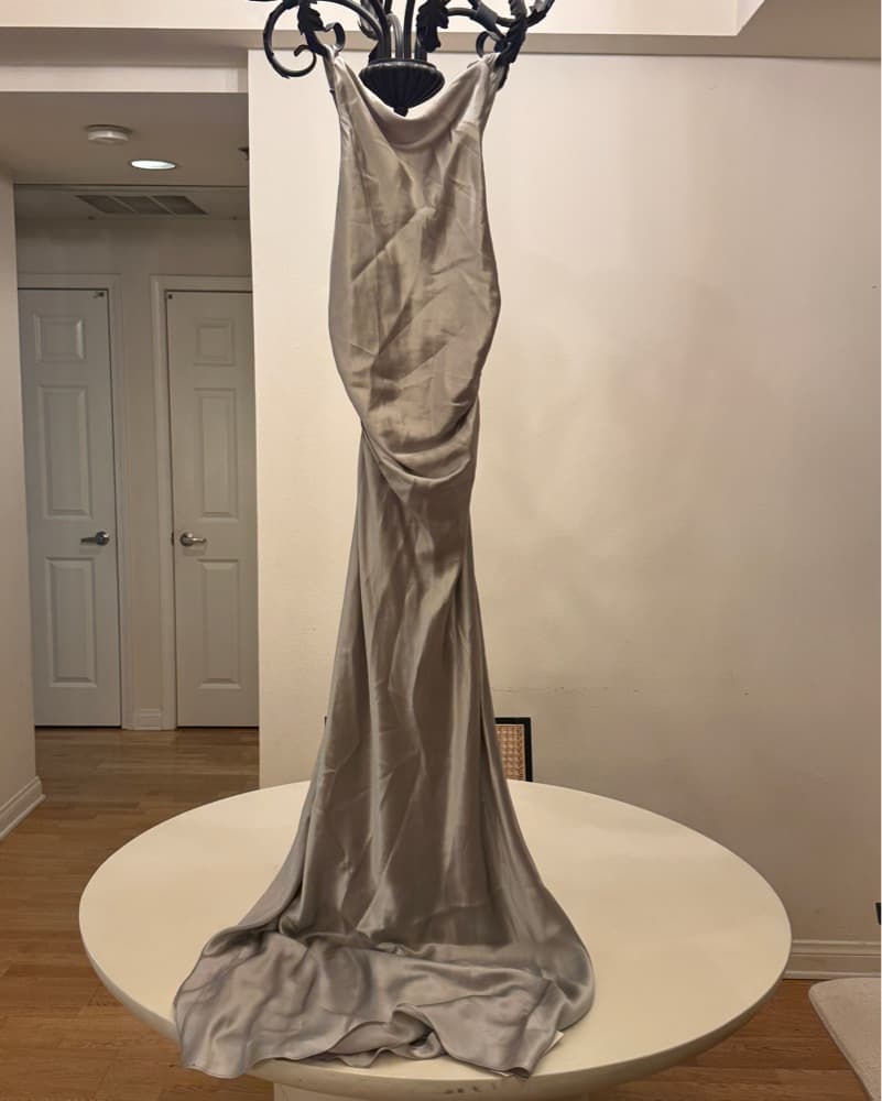 NWT Reformation Silver Anaiis Silk Dress - Image 5