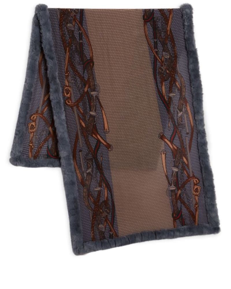 Grey Shawl with Faux Fur Trim - Image 2