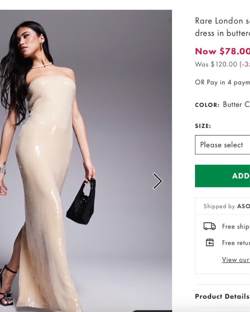 Rare London sequin bandeau maxi dress - Image 2