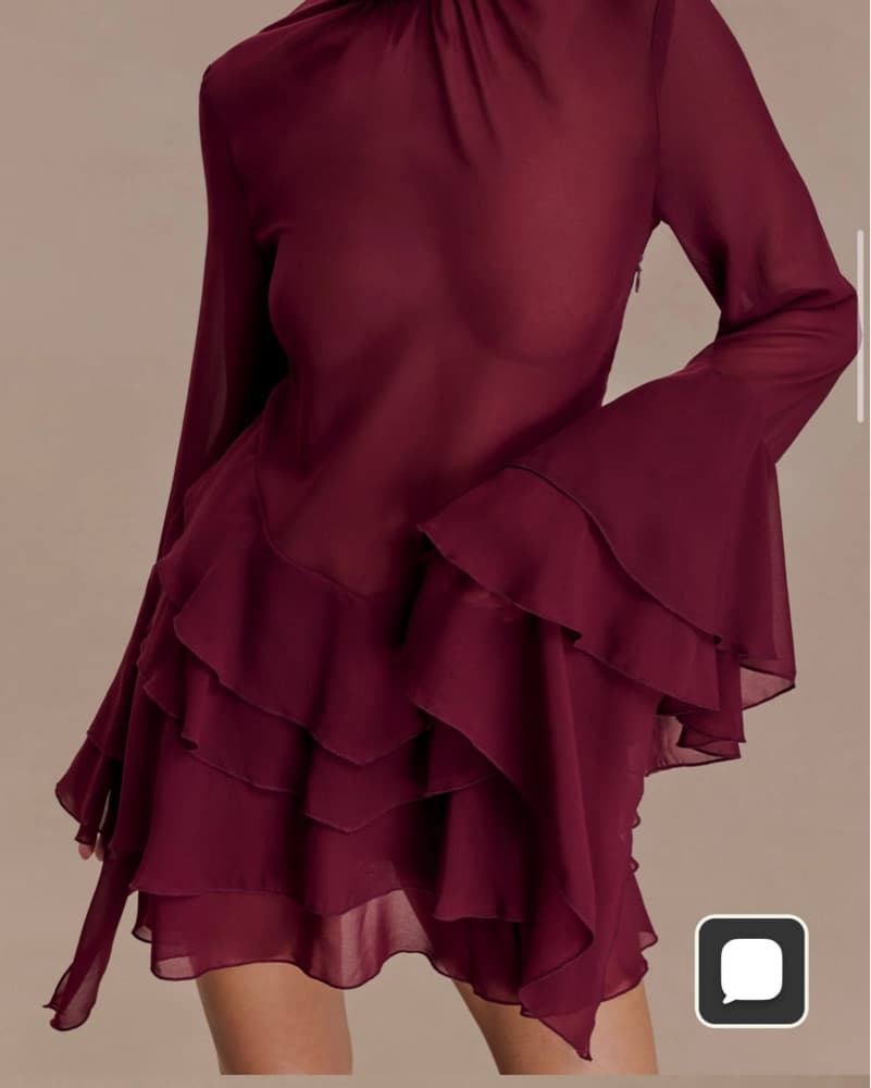 MESHKI Nimah Chiffon Ruffle Mini Dress - Image 4