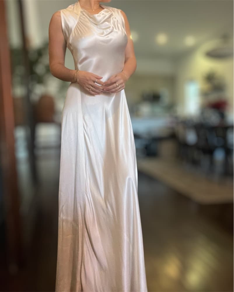 1930s Vintage Liquid Silk Bias Cut Gown  - Image 1