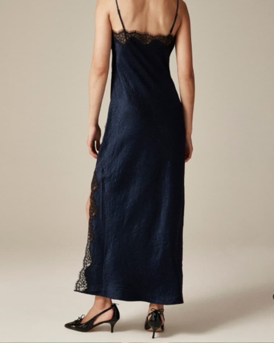 J. Crew Lace Trim Slip Dress - Image 3