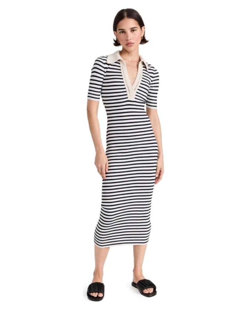 ALC Striped Dress W/ Crochet Collar - S - Image 3