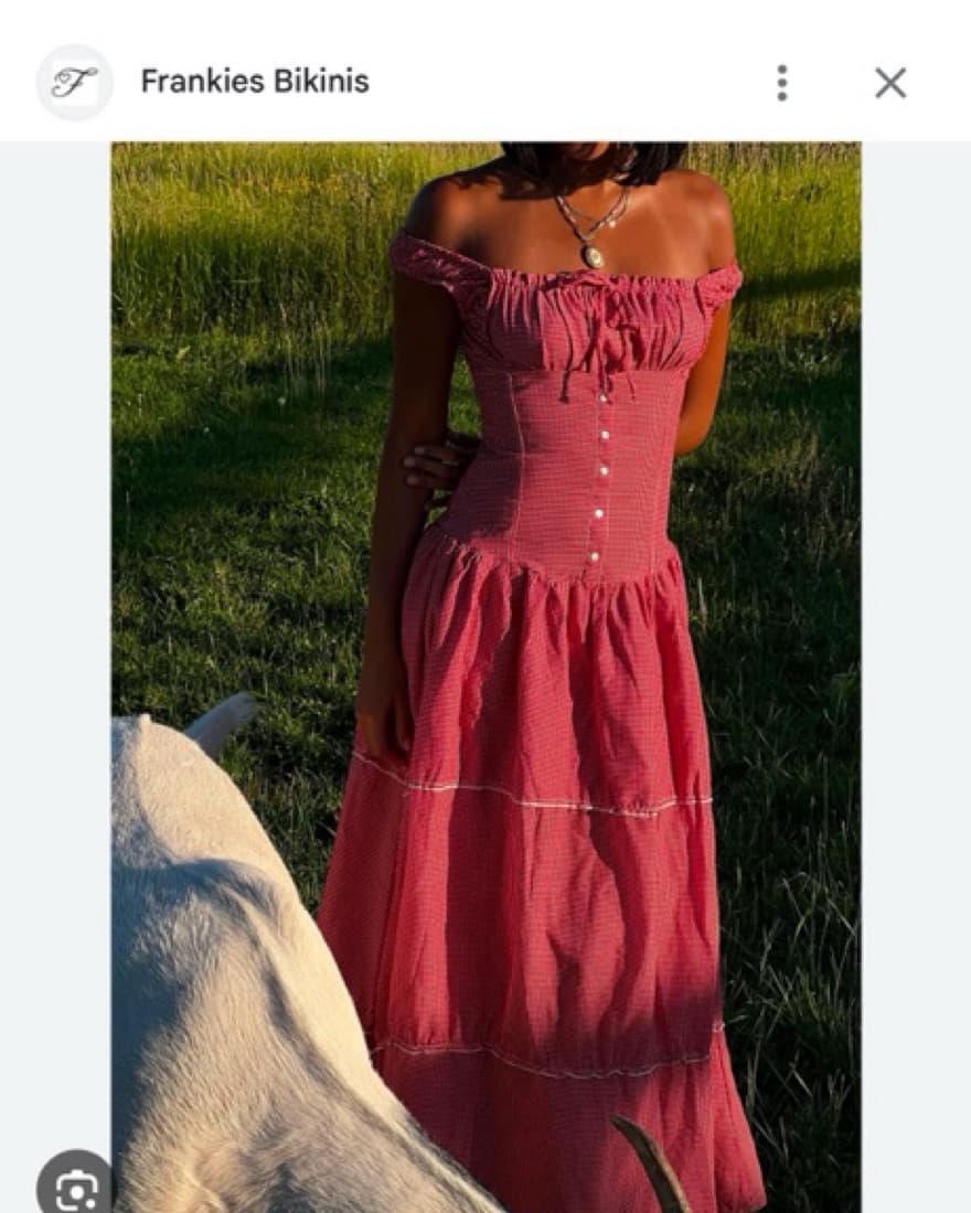 Frankie’s Bikinis Gingham Maxi Dress - Image 2