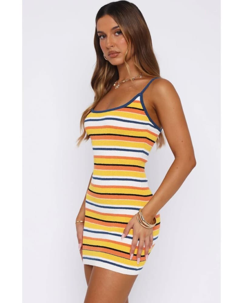 Striped Knit Mini Dress - Image 3