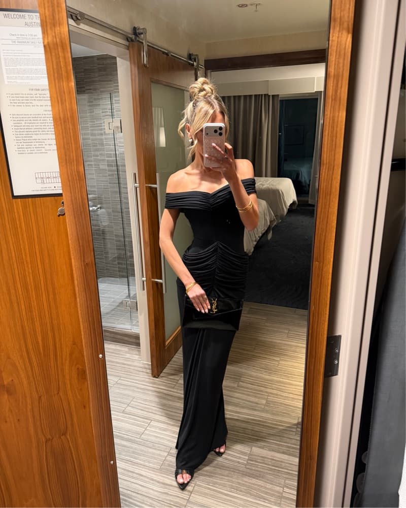 Misha Black Off-Shoulder Gown - Image 3