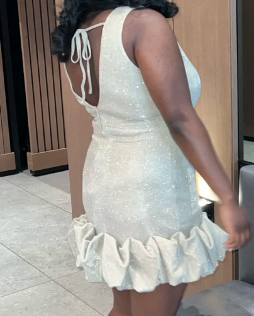 Champagne Gold Club L London Mini Dress - Image 3