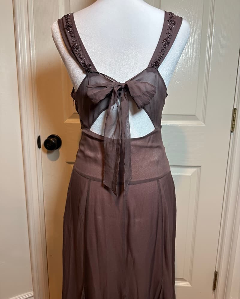 Ted Baker London Beaded Mauve Silk Dress - Image 4