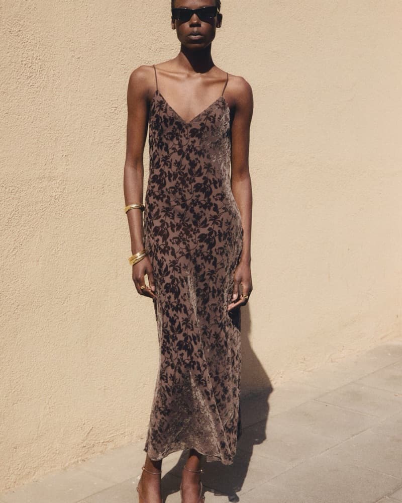 Floral Velvet Midi Dress - NEW with Taga - Image 1