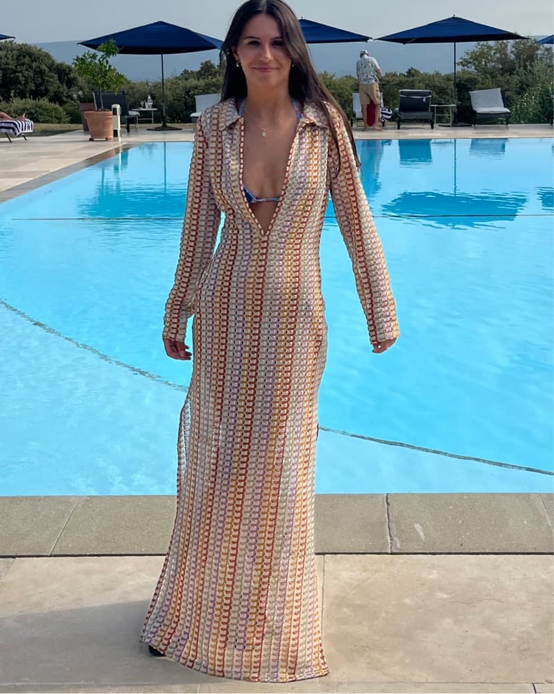 Long Sleeve Crochet Cover Up - Image 2