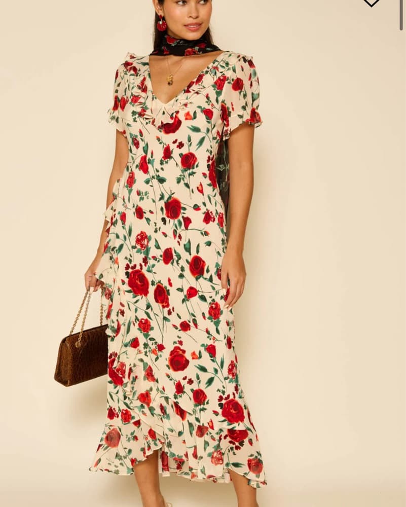 Rixo Clementina Silk floral dress - Image 1