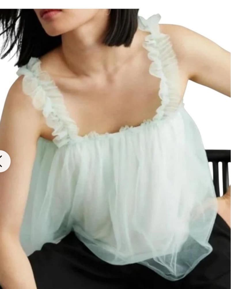 Anthropologie Green Tulle Top - Image 1