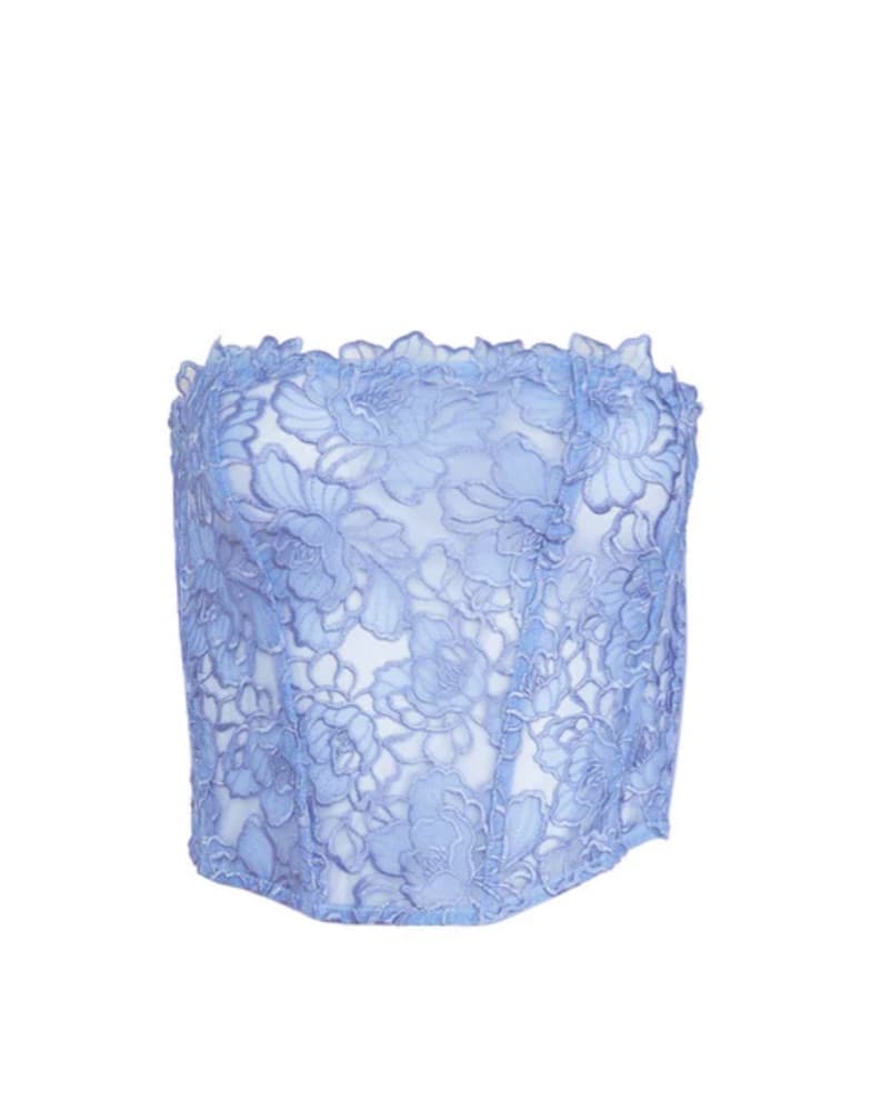 Blue Embroidered Corset Top - Image 3